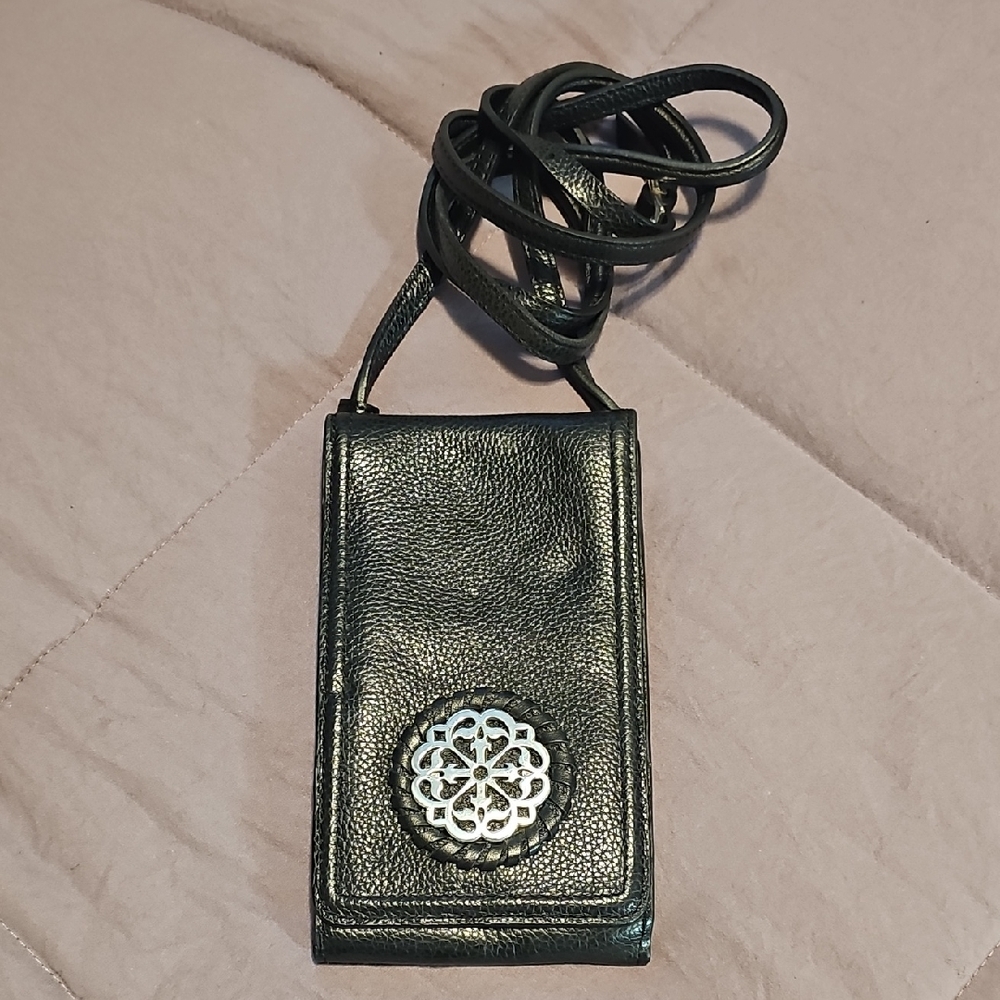 Brighton Ferrara Black Leather Phone Organizer